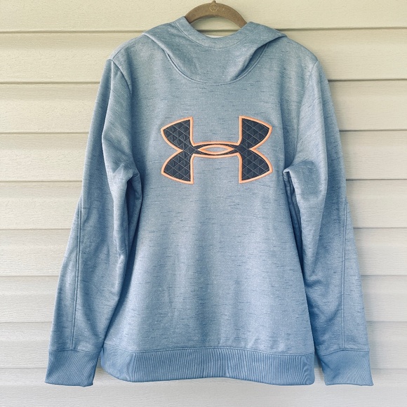 Under Armour Blue Pullover Hoodie Sweatshirt - Picture 2 of 11